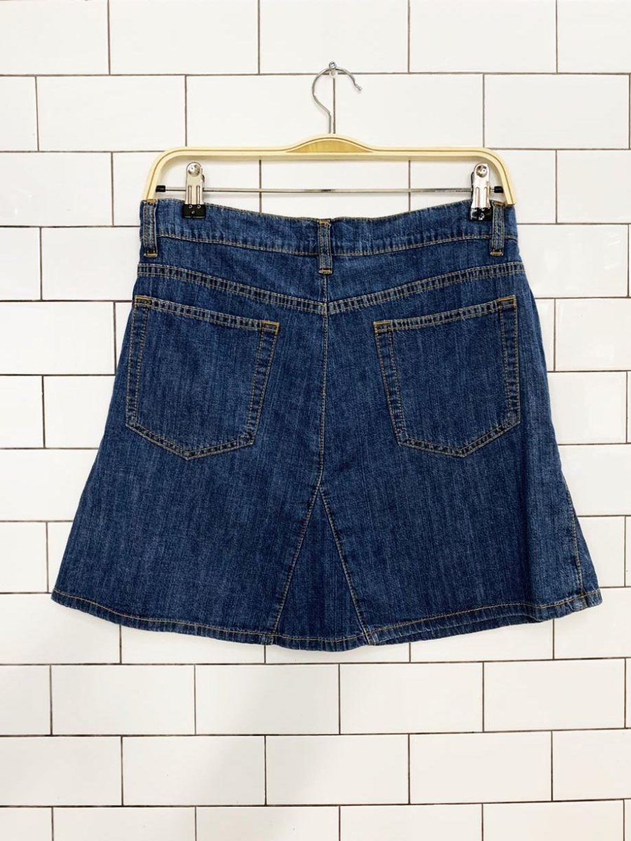 vintage 90s calvin klein tulip hem denim mini skirt - good market thrift store