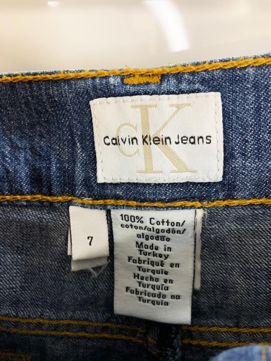 vintage 90s calvin klein tulip hem denim mini skirt - good market thrift store