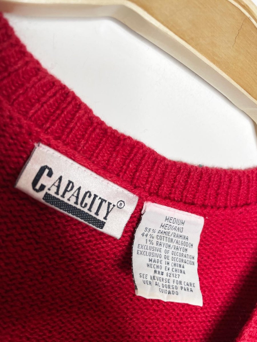 vintage 90s capacity festive stocking knit vest - good market thrift store