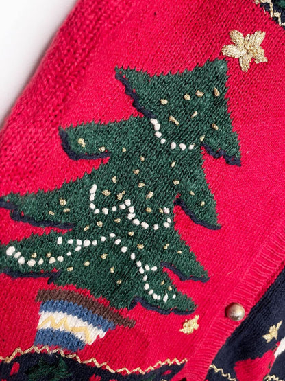 vintage 90s capacity festive stocking knit vest - good market thrift store