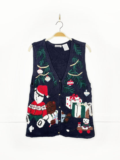vintage 90s capacity presents under the tree knit vest - good market thrift store