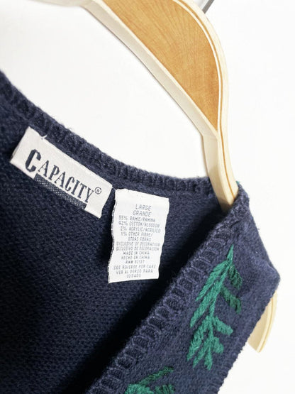 vintage 90s capacity presents under the tree knit vest - good market thrift store