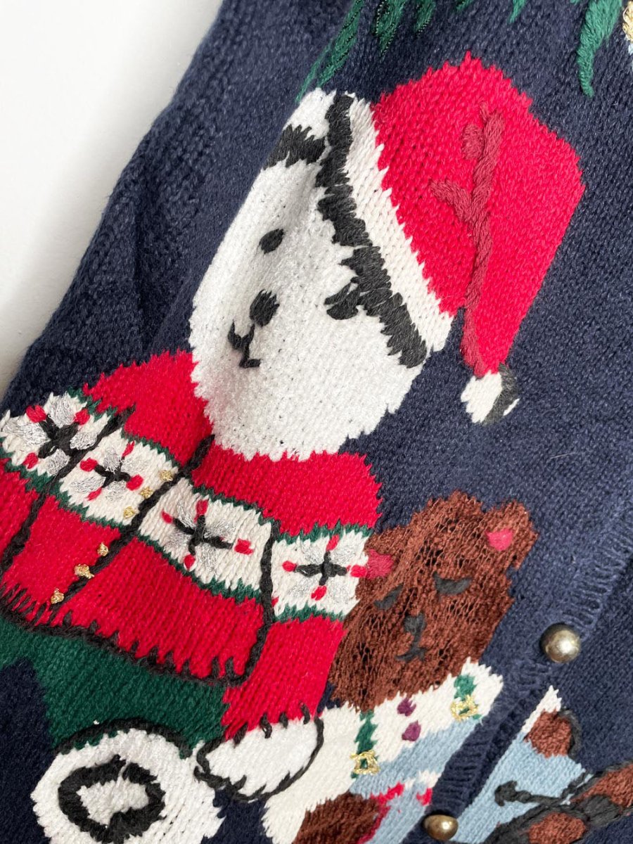 vintage 90s capacity presents under the tree knit vest - good market thrift store