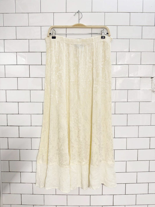 vintage 90s carole little boho flowy embroidered midi skirt | made in USA - good market thrift store