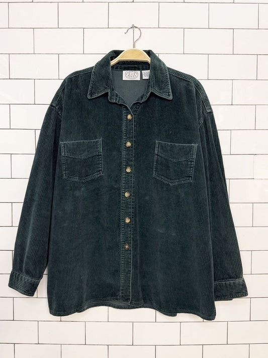 vintage 90s carolina blues chunky cord shirt jacket - good market thrift store