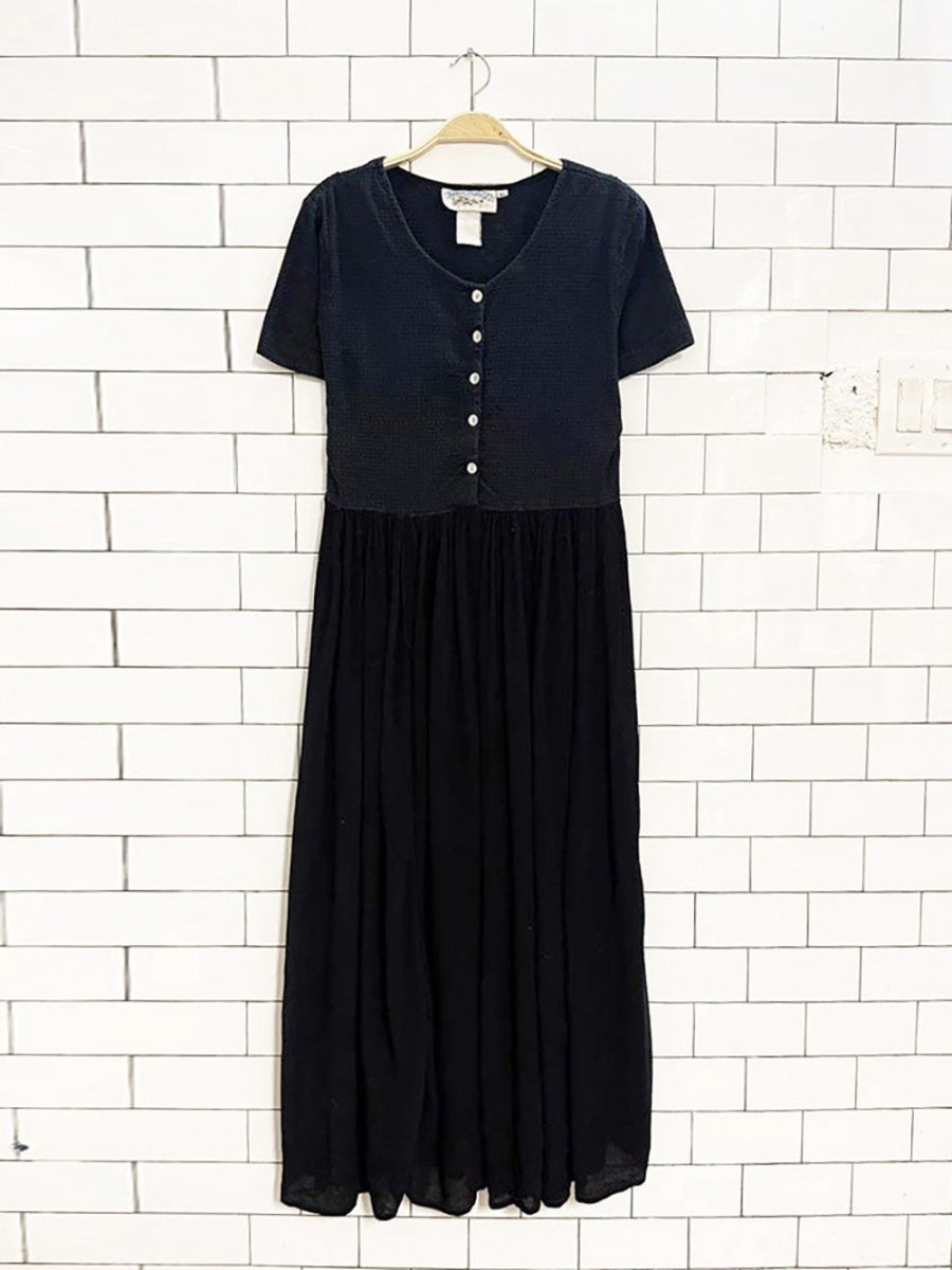 vintage 90s carribean pacific button top flowy maxi dress - good market thrift store