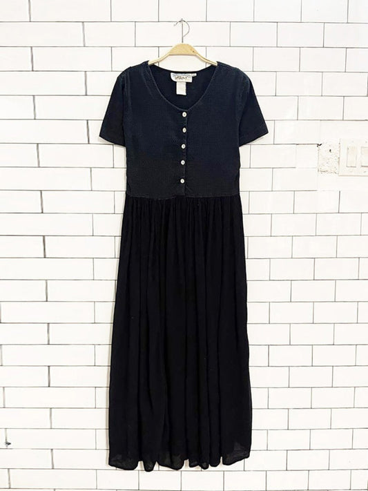 vintage 90s carribean pacific button top flowy maxi dress - good market thrift store