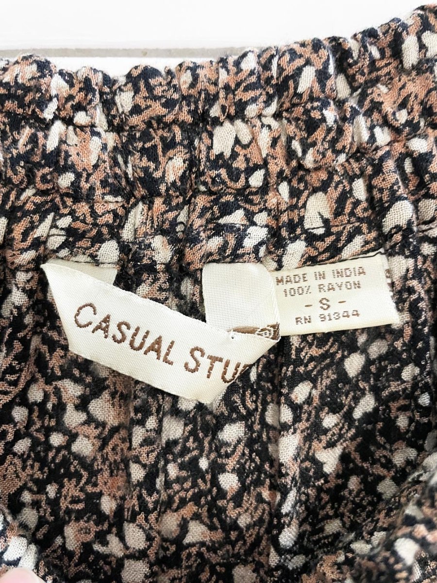 vintage 90s casual studio boho tiered floral midi skirt | made in india - good market thrift store