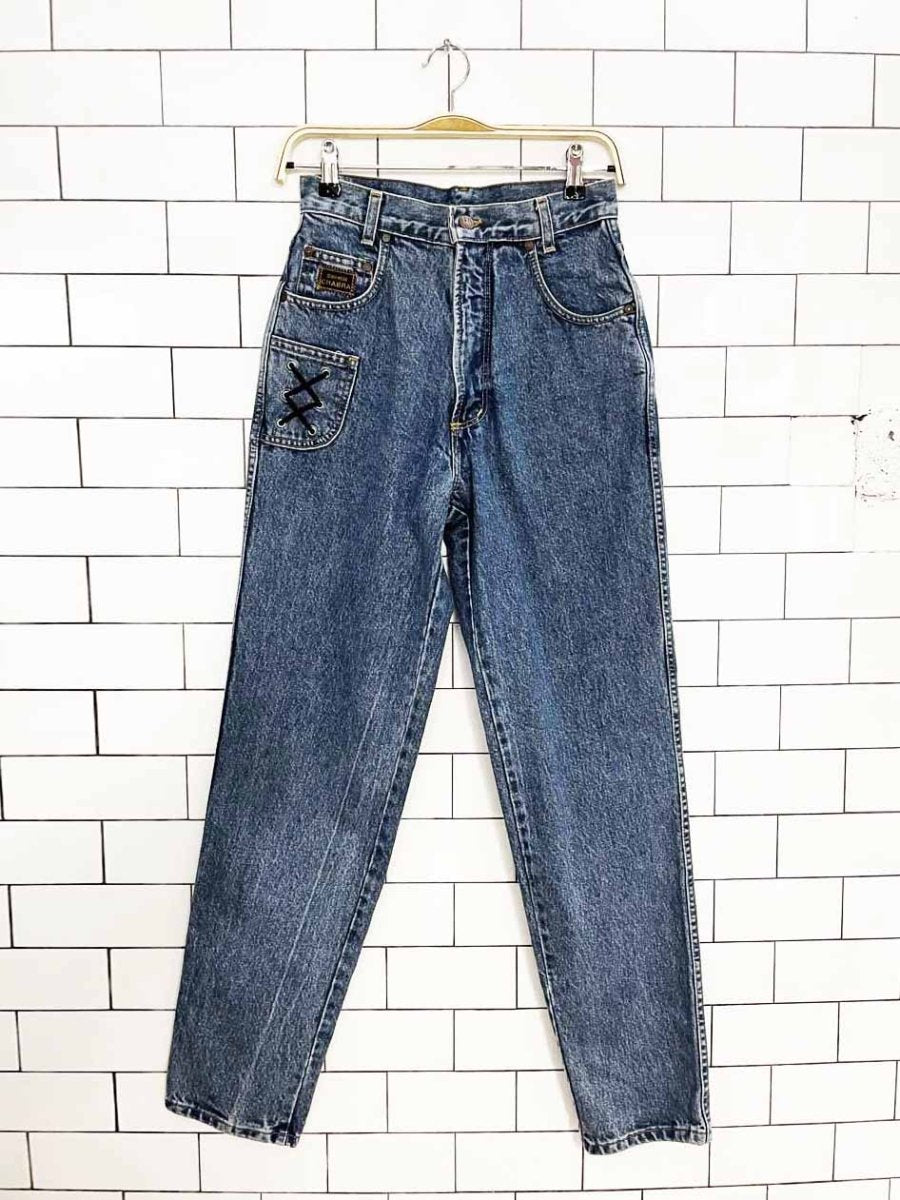 vintage 90s chabra lace up high rise jeans | made in canada - good market thrift store
