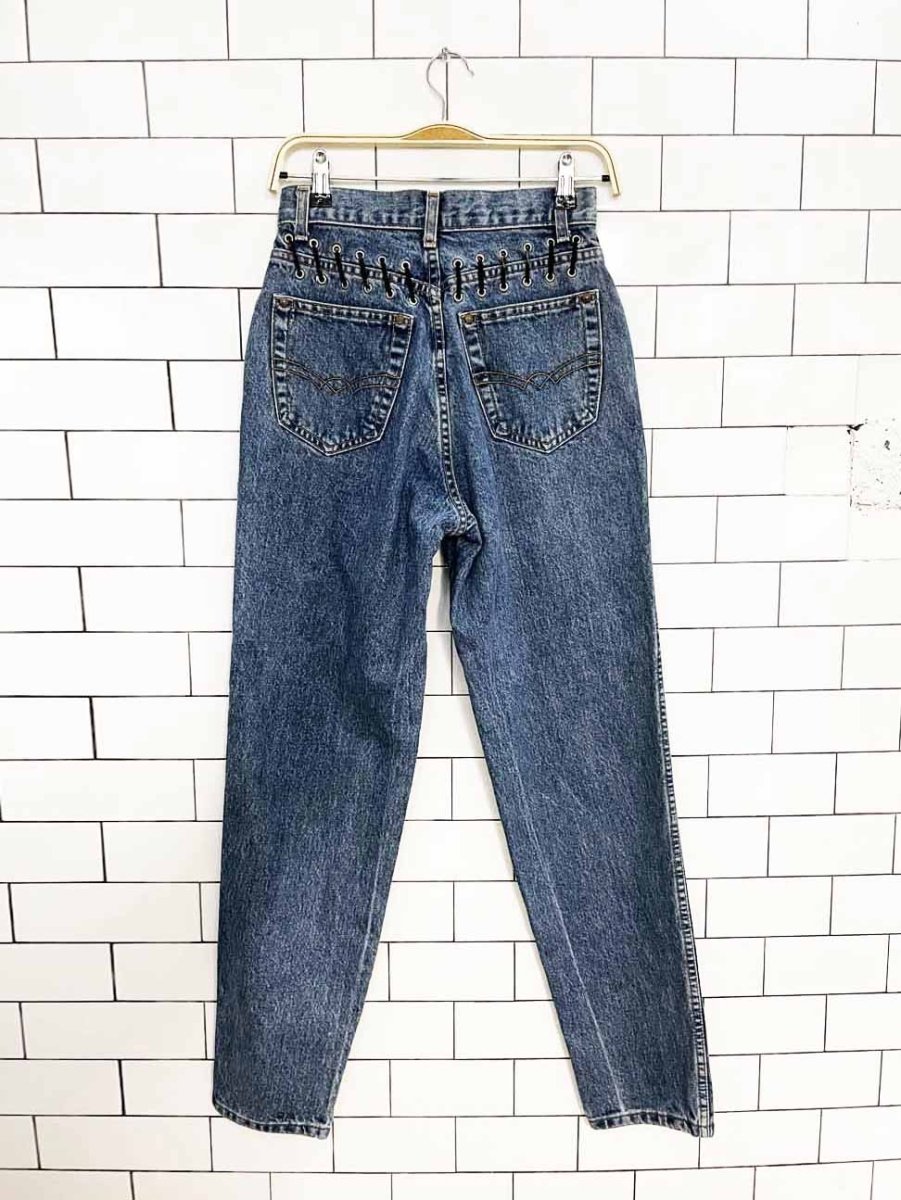 vintage 90s chabra lace up high rise jeans | made in canada - good market thrift store
