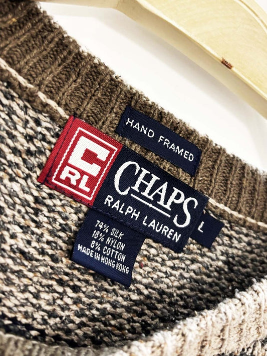 vintage 90s chaps ralph lauren silk - blend knit sweater | hand framed - good market thrift store