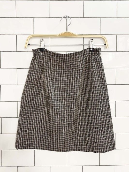 vintage 90s chenille tweed mini skirt - good market thrift store