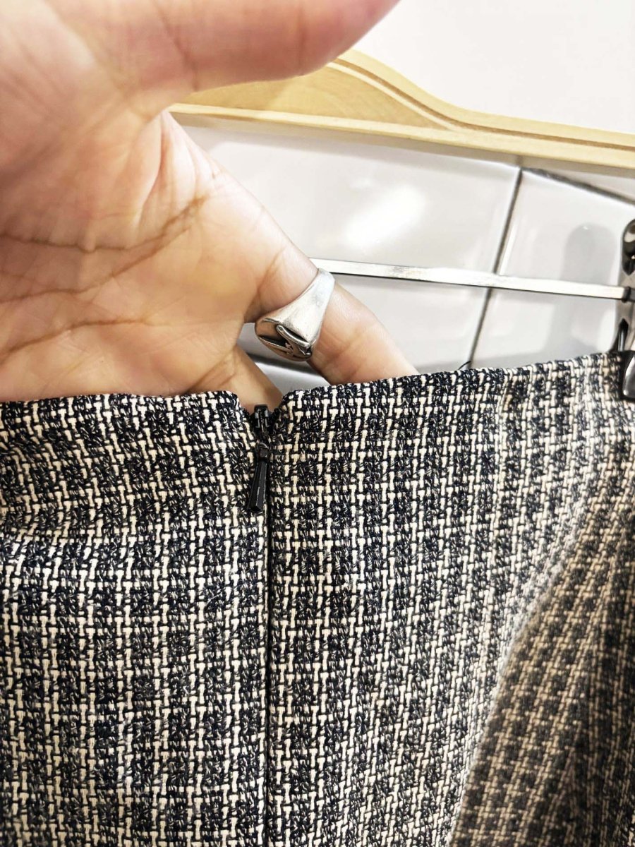 vintage 90s chenille tweed mini skirt - good market thrift store