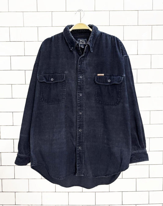 vintage 90s cherokee chunky cord button down shirt - good market thrift store