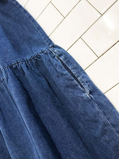 vintage 90s cherokee sleeveless drop waist denim dress - good market thrift store