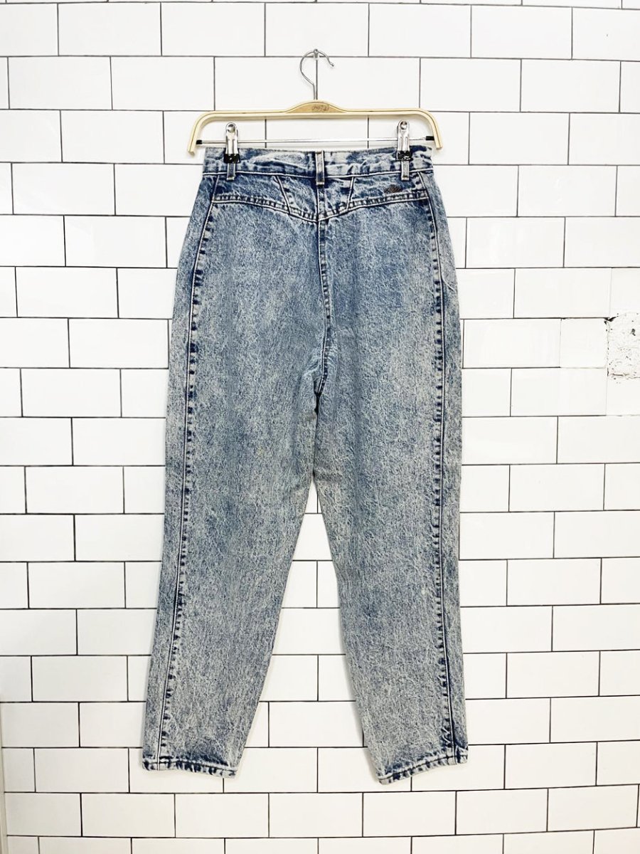 vintage 90s chic basque waist high rise acid wash jeans | made in USA - good market thrift store