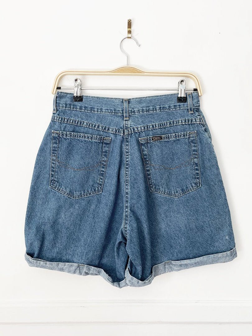 vintage 90s chic high rise cuffed hem denim shorts | made in usa - good market thrift store