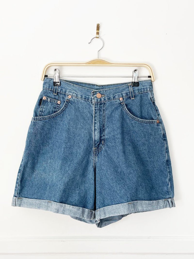 vintage 90s chic high rise cuffed hem denim shorts | made in usa - good market thrift store