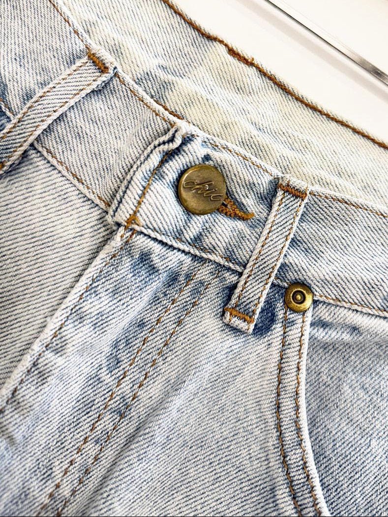 vintage 90s chic high rise long denim shorts | made in USA - good market thrift store