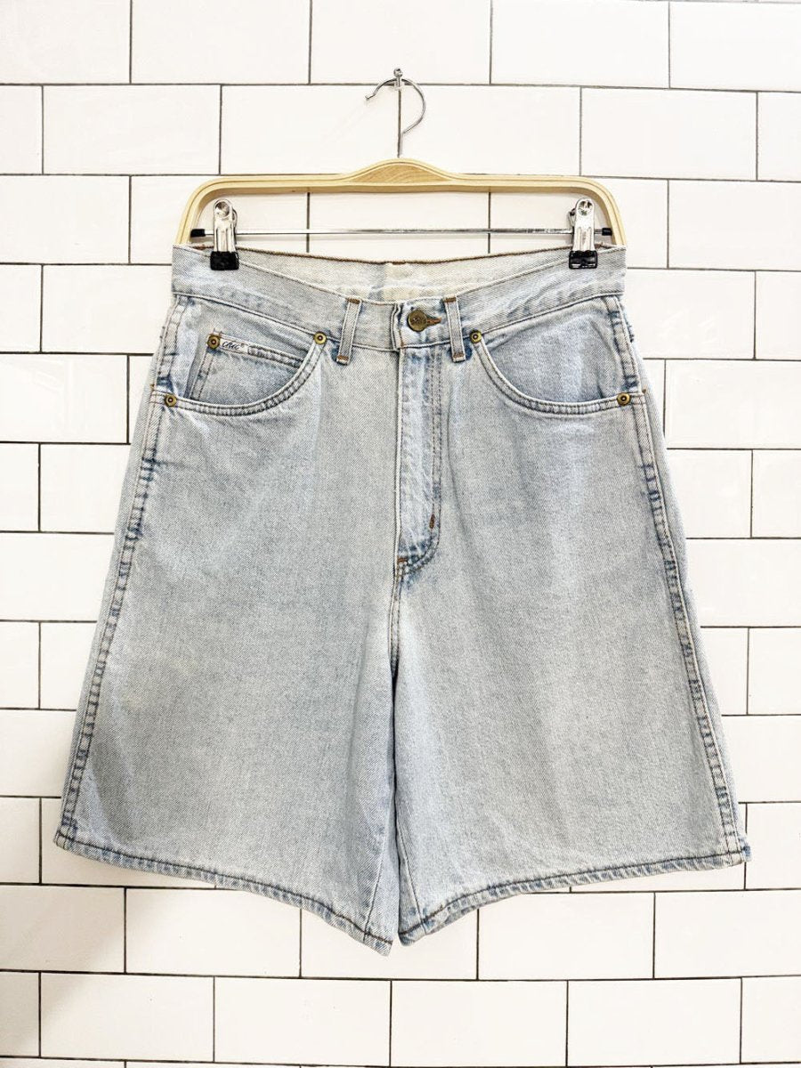 vintage 90s chic high rise long denim shorts | made in USA - good market thrift store