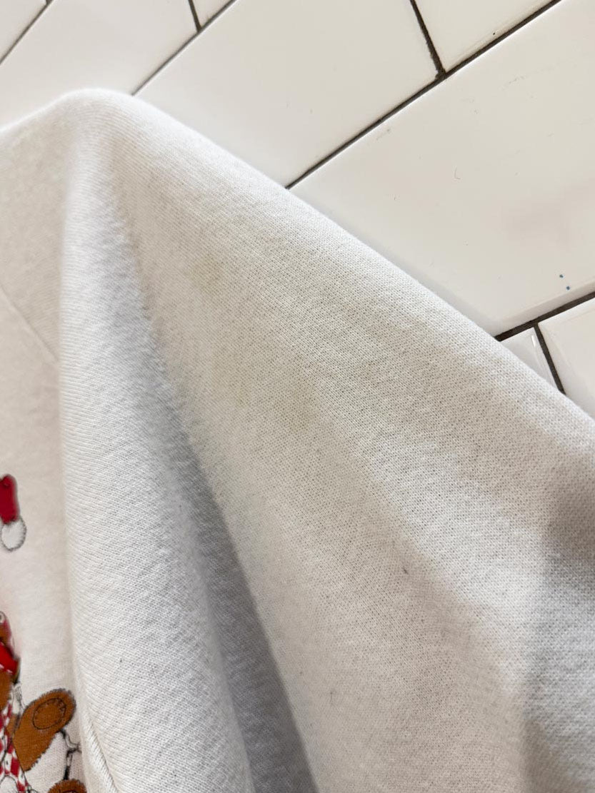 vintage 90s christmas bears with 3D ribbon sweatshirt | fruit of the loom - good market thrift store