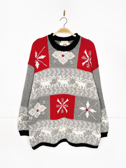 vintage 90s christopher & banks moose walk chunky knit sweater - good market thrift store