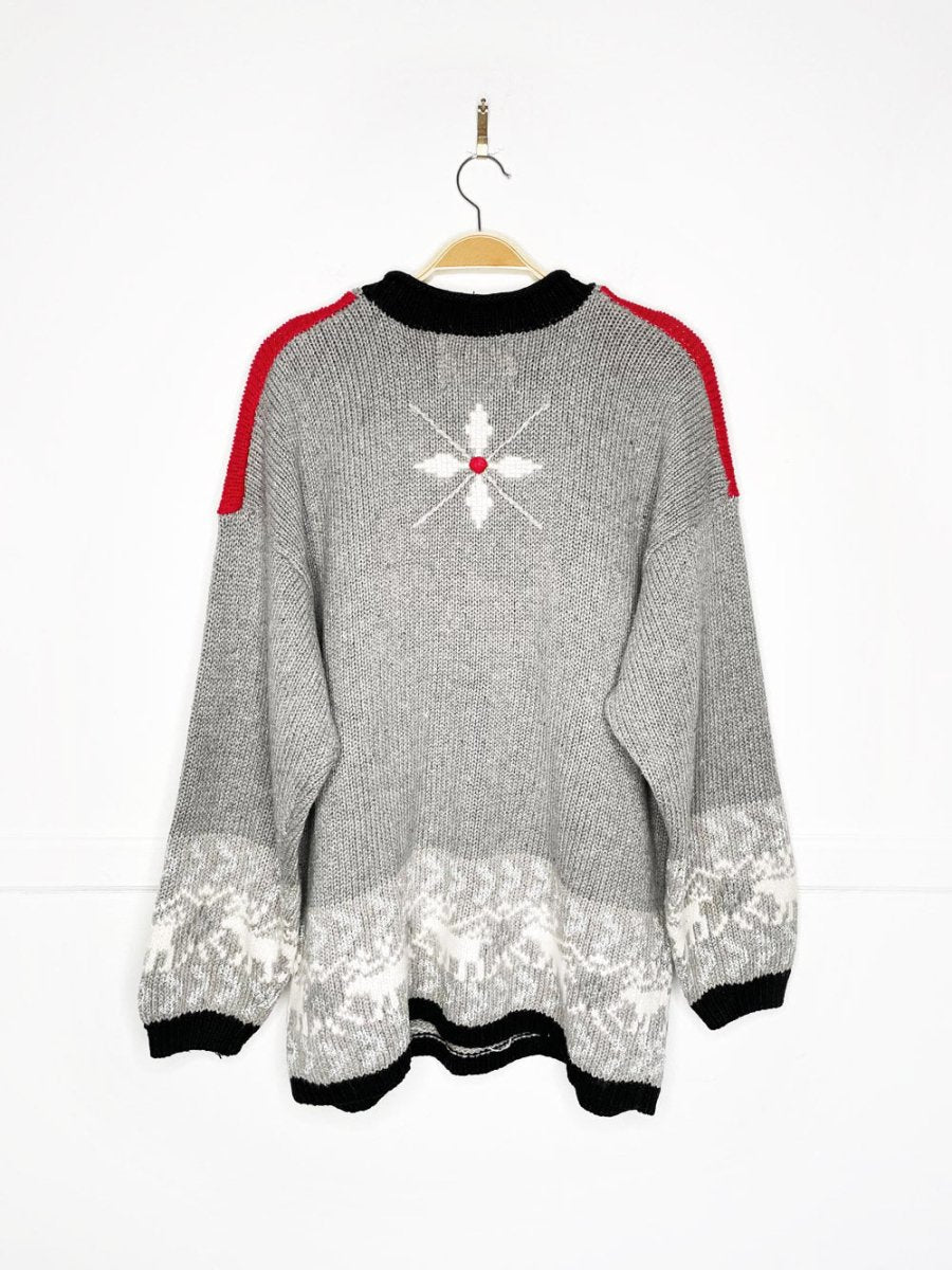 vintage 90s christopher & banks moose walk chunky knit sweater - good market thrift store