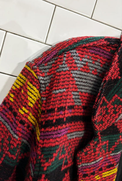 vintage 90s circa outdoors wool - blend western serape blanket jacket | made in usa - good market thrift store