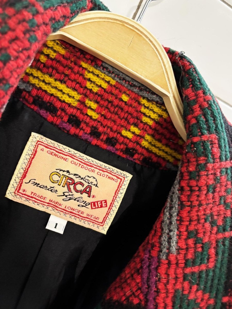 vintage 90s circa outdoors wool - blend western serape blanket jacket | made in usa - good market thrift store