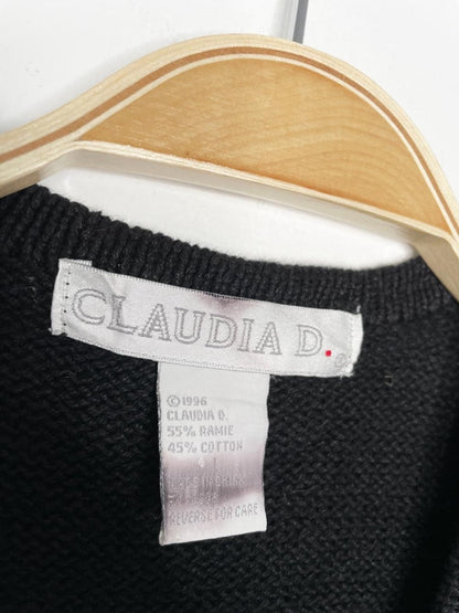 vintage 90s claudia d beaded ornaments knit vest - good market thrift store