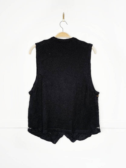 vintage 90s claudia d beaded ornaments knit vest - good market thrift store