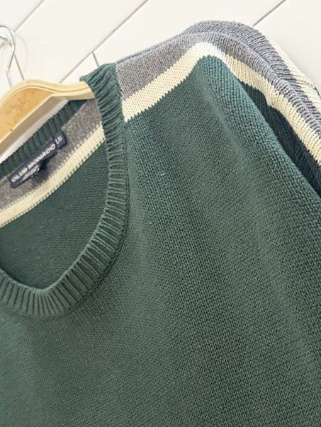 vintage 90s club monaco sleeve striped knit sweater - good market thrift store
