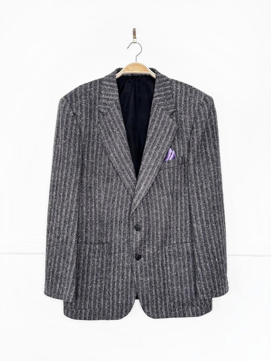 vintage 90s collezioni rudolpho wool-blend herringbone tweed blazer | made in Canada - good market thrift store