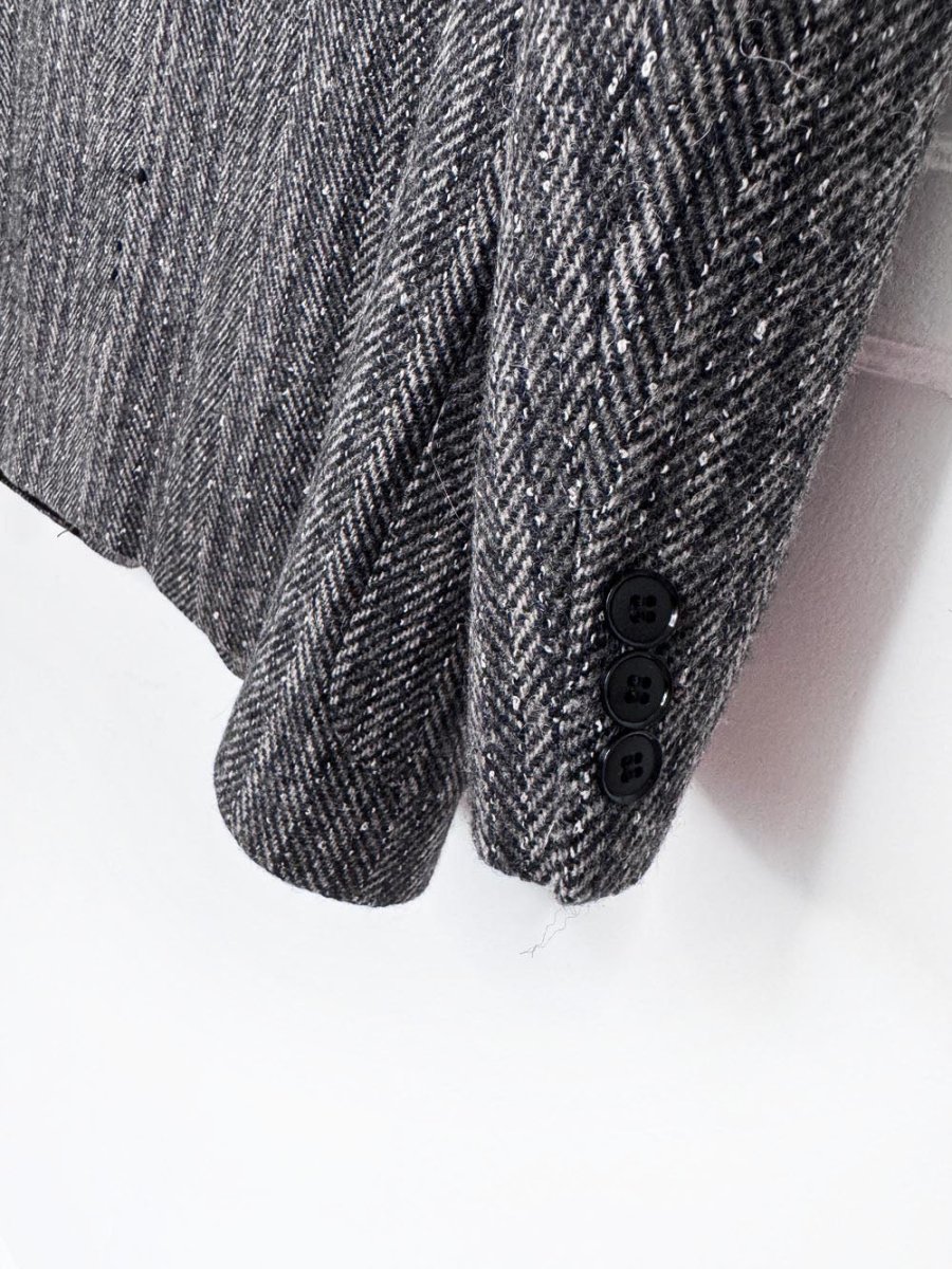 vintage 90s collezioni rudolpho wool-blend herringbone tweed blazer | made in Canada - good market thrift store