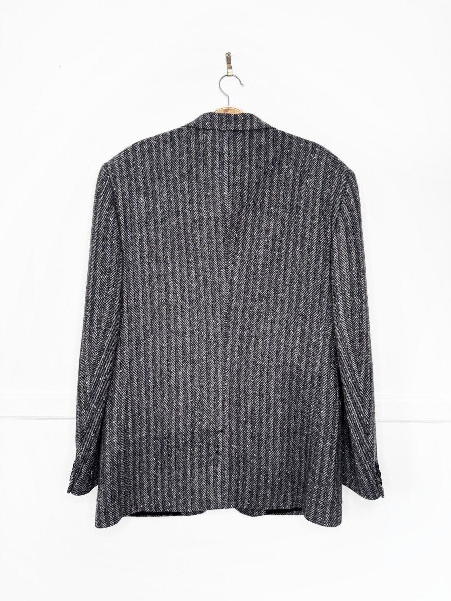 vintage 90s collezioni rudolpho wool-blend herringbone tweed blazer | made in Canada - good market thrift store
