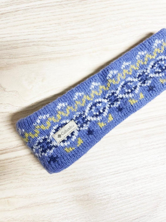 vintage 90s columbia wool - blend nordic knit headband - good market thrift store