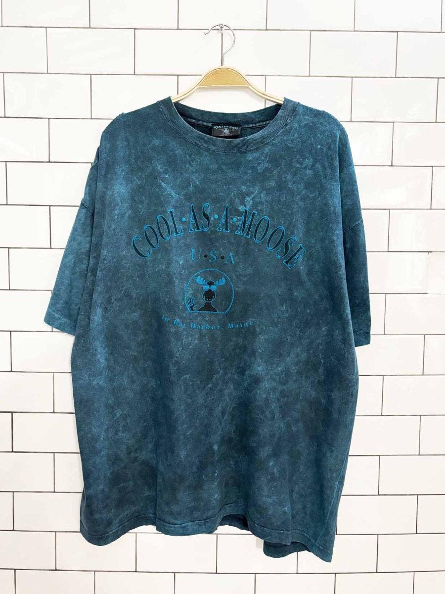 vintage 90s cool as a moose earth tie dye tee | yesterdays - good market thrift store