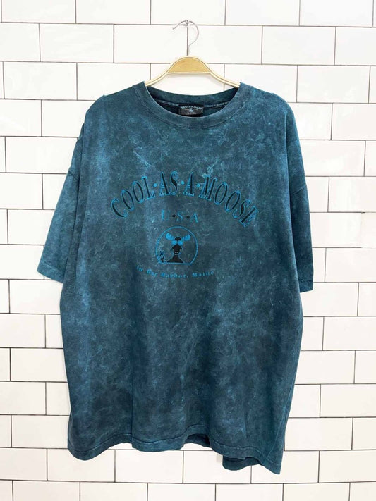 vintage 90s cool as a moose earth tie dye tee | yesterdays - good market thrift store