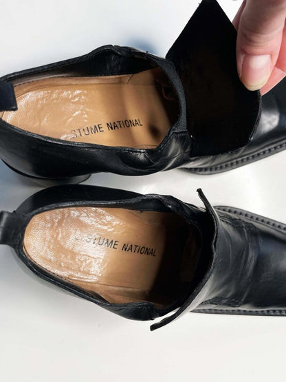 vintage 90s costume nationale square toe leather heeled shoes | made in Italy - good market thrift store