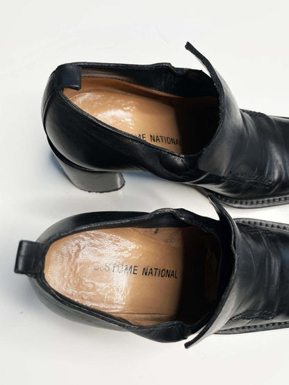 vintage 90s costume nationale square toe leather heeled shoes | made in Italy - good market thrift store