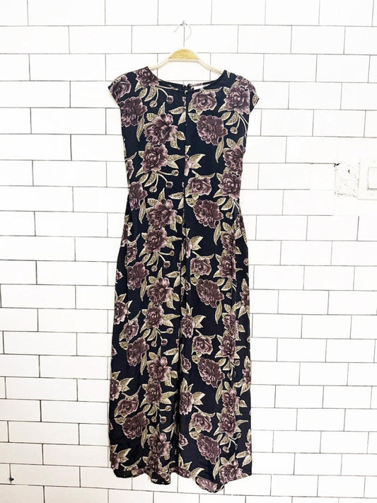 vintage 90s cotton ginny floral tie back maxi dress - good market thrift store