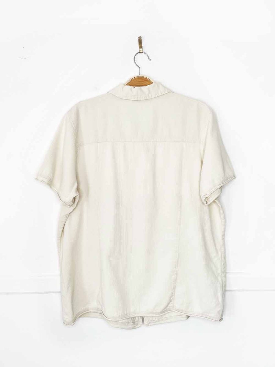 vintage 90s cotton ginny ribbed cotton full button shirt - good market thrift store