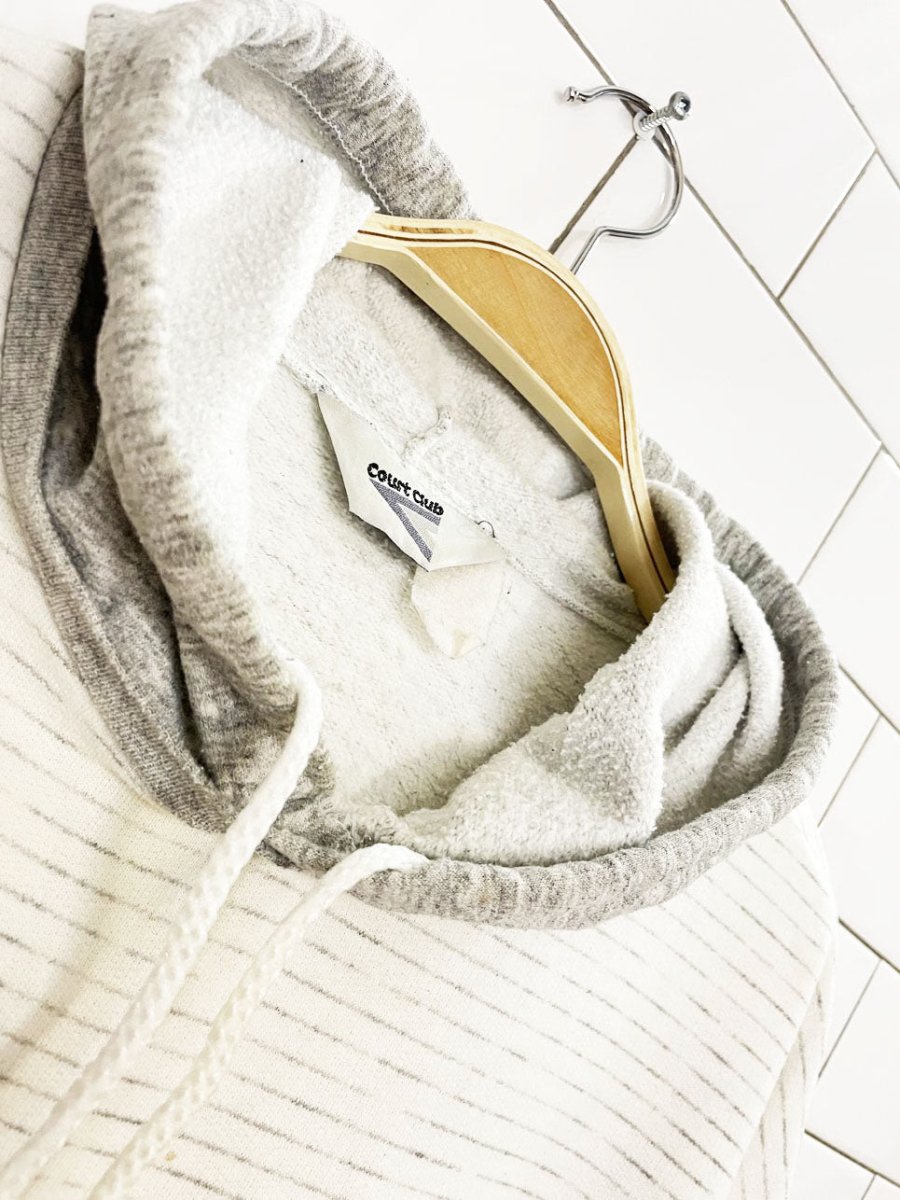 vintage 90s court club yacht club striped colour block hoodie - good market thrift store