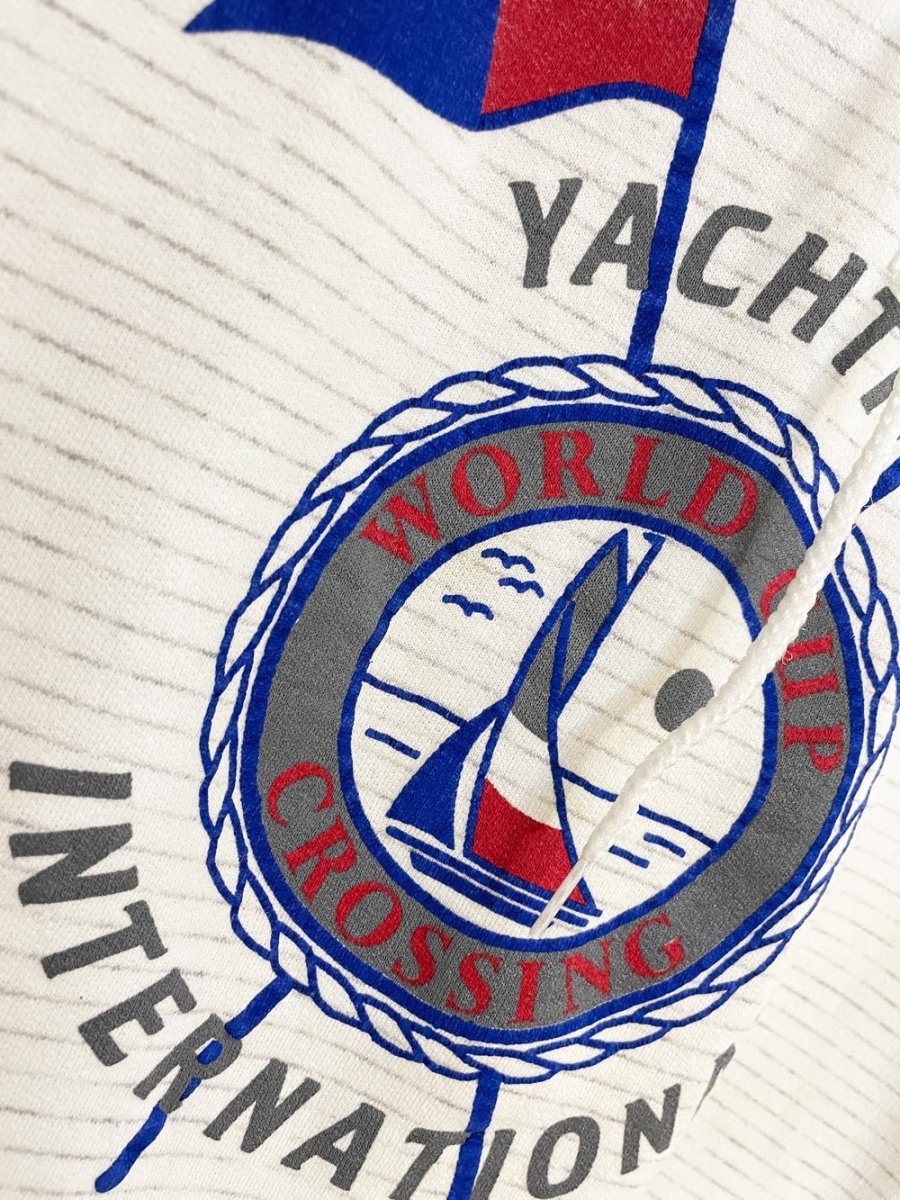vintage 90s court club yacht club striped colour block hoodie - good market thrift store