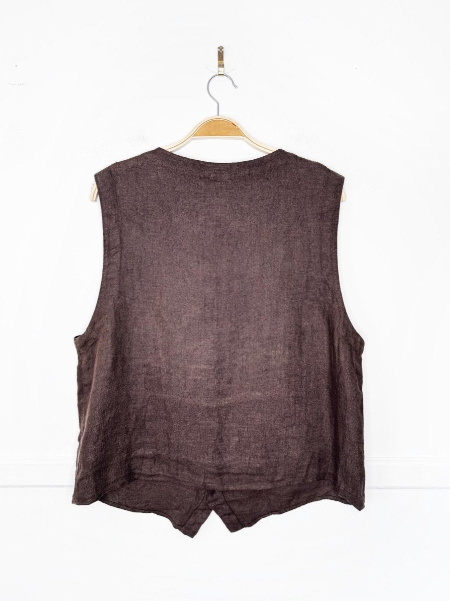 vintage 90s cp shades san francisco 100% linen vest top - good market thrift store