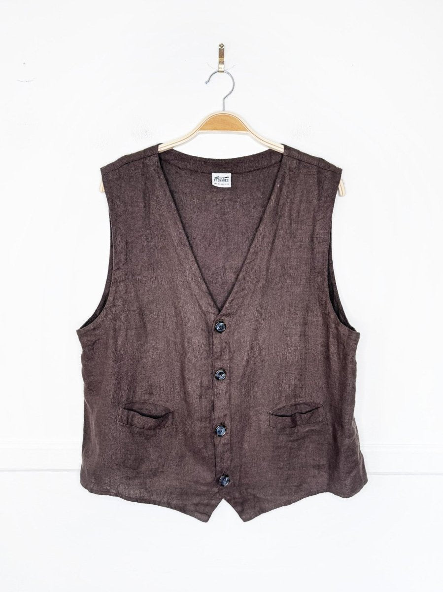 vintage 90s cp shades san francisco 100% linen vest top - good market thrift store