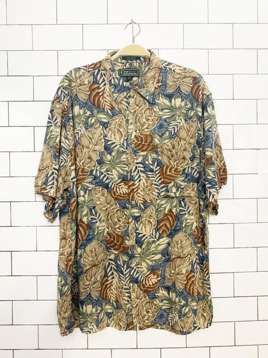 vintage 90s croft & barlow floral full button resort shirt - good market thrift store