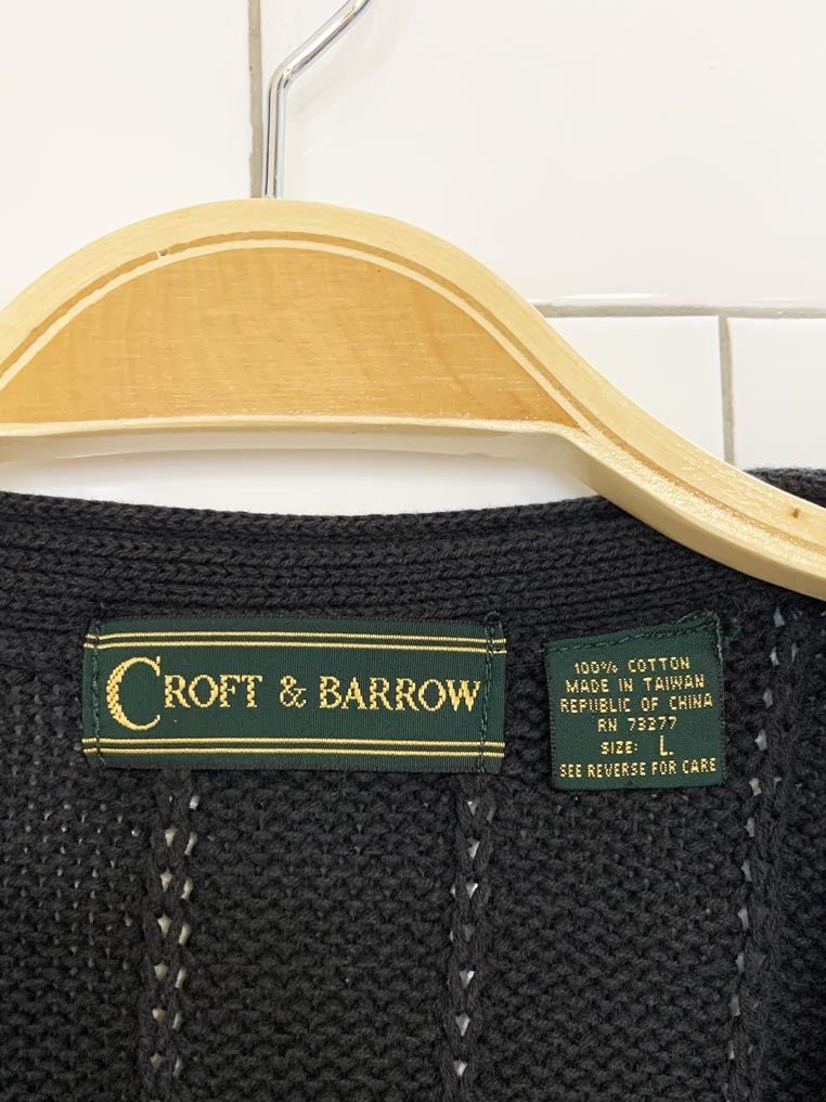 vintage 90s croft & barrow plaid knit sweater vest - good market thrift store