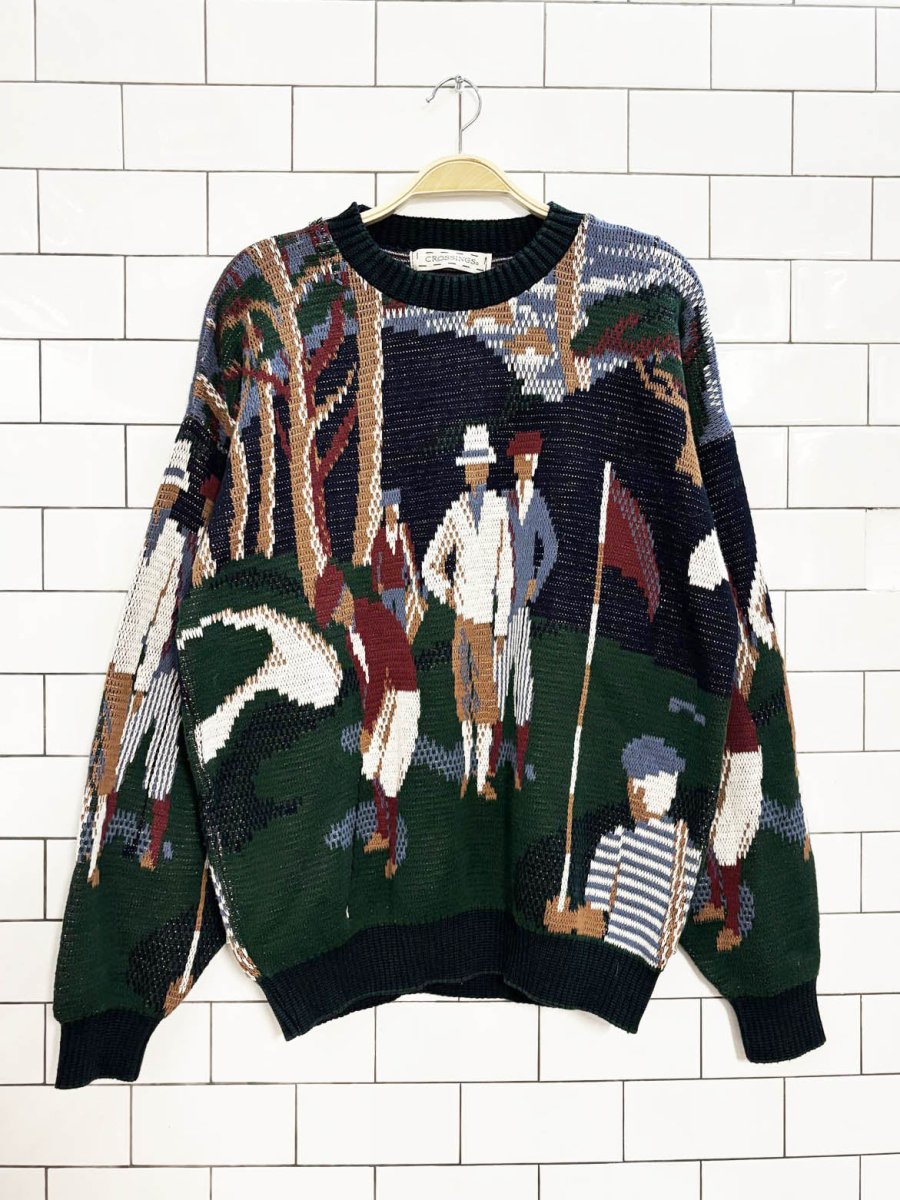 vintage 90s crossings golfers knit sweater - good market thrift store