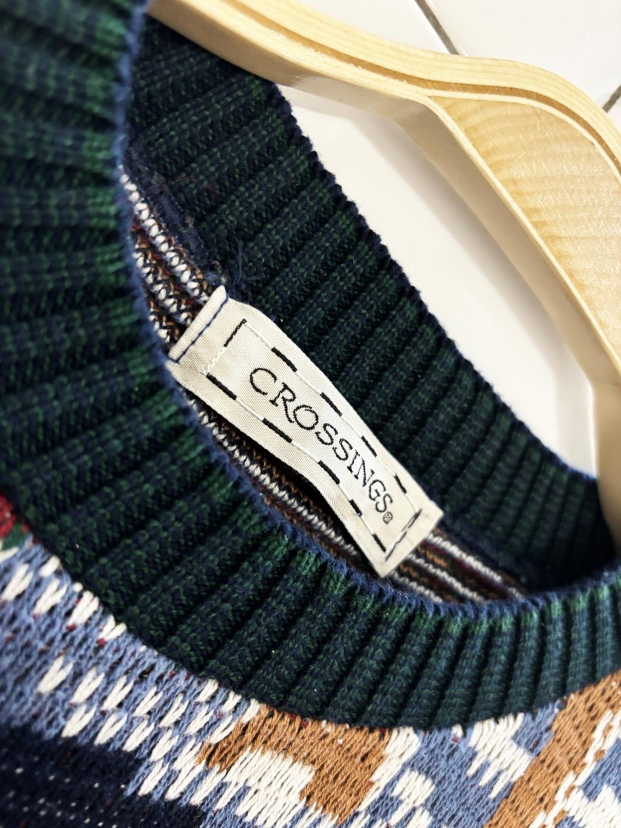 vintage 90s crossings golfers knit sweater - good market thrift store